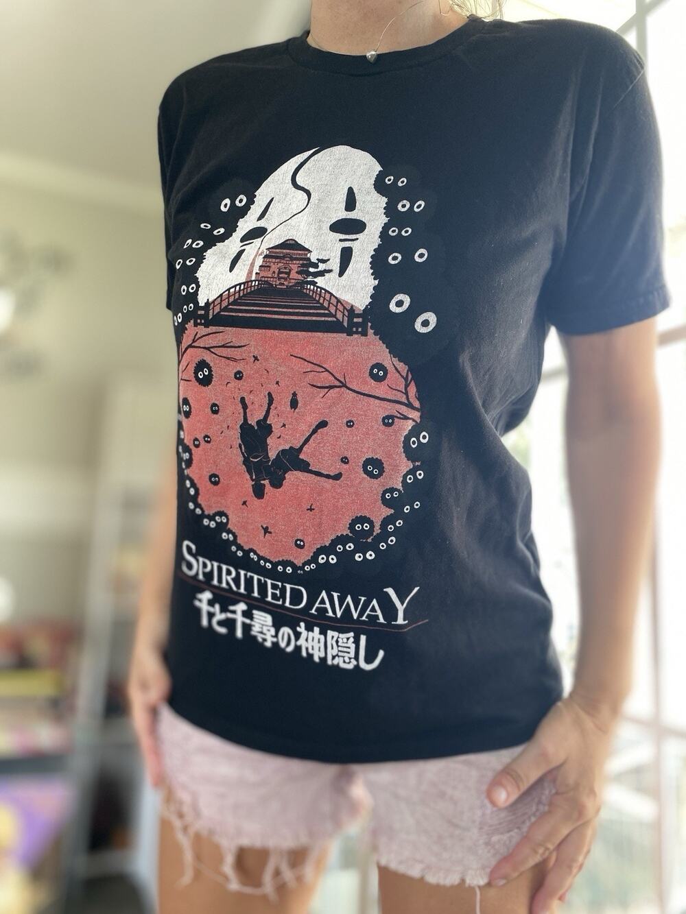 Studio Ghibli Spirited Away Falling Deeper Girls T-Shirt S